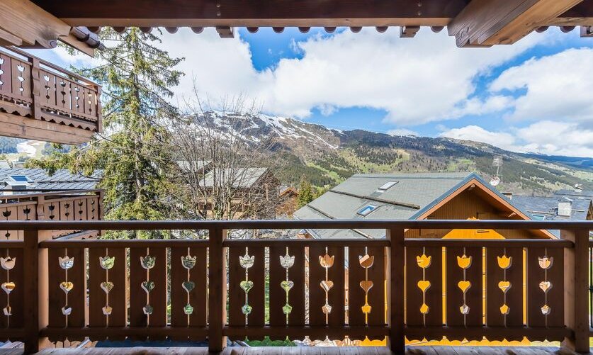 The view from the Balcony of Apartment Parc Alpin 302 in Meribel