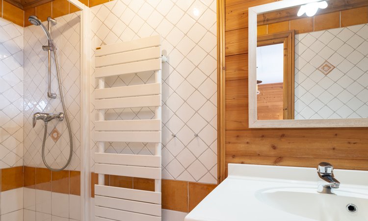 A bathroom in Chalet Oxalys in Meribel A bathroom in Chalet Oxalys in Meribel