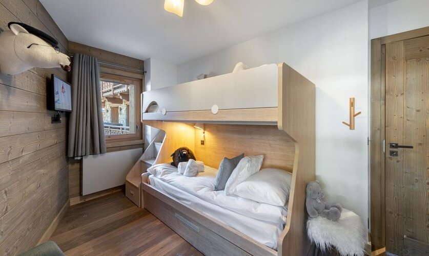 The Bunk bedroom in Apartment Parc Alpin 302 Meribel