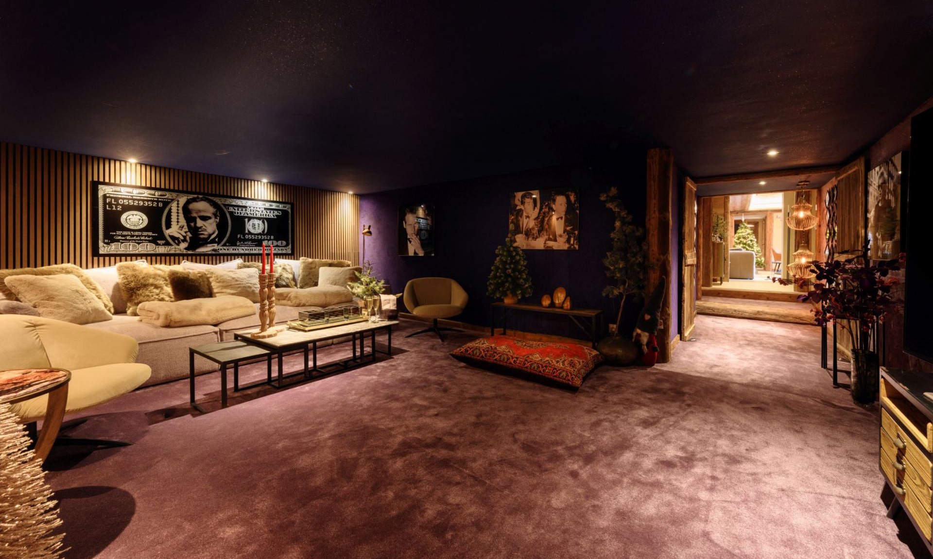 The spacious Cinema room in Catered Chalet Cheval Blanc Meribel Le Raffort The spacious Cinema room in Catered Chalet Cheval Blanc Meribel Le Raffort