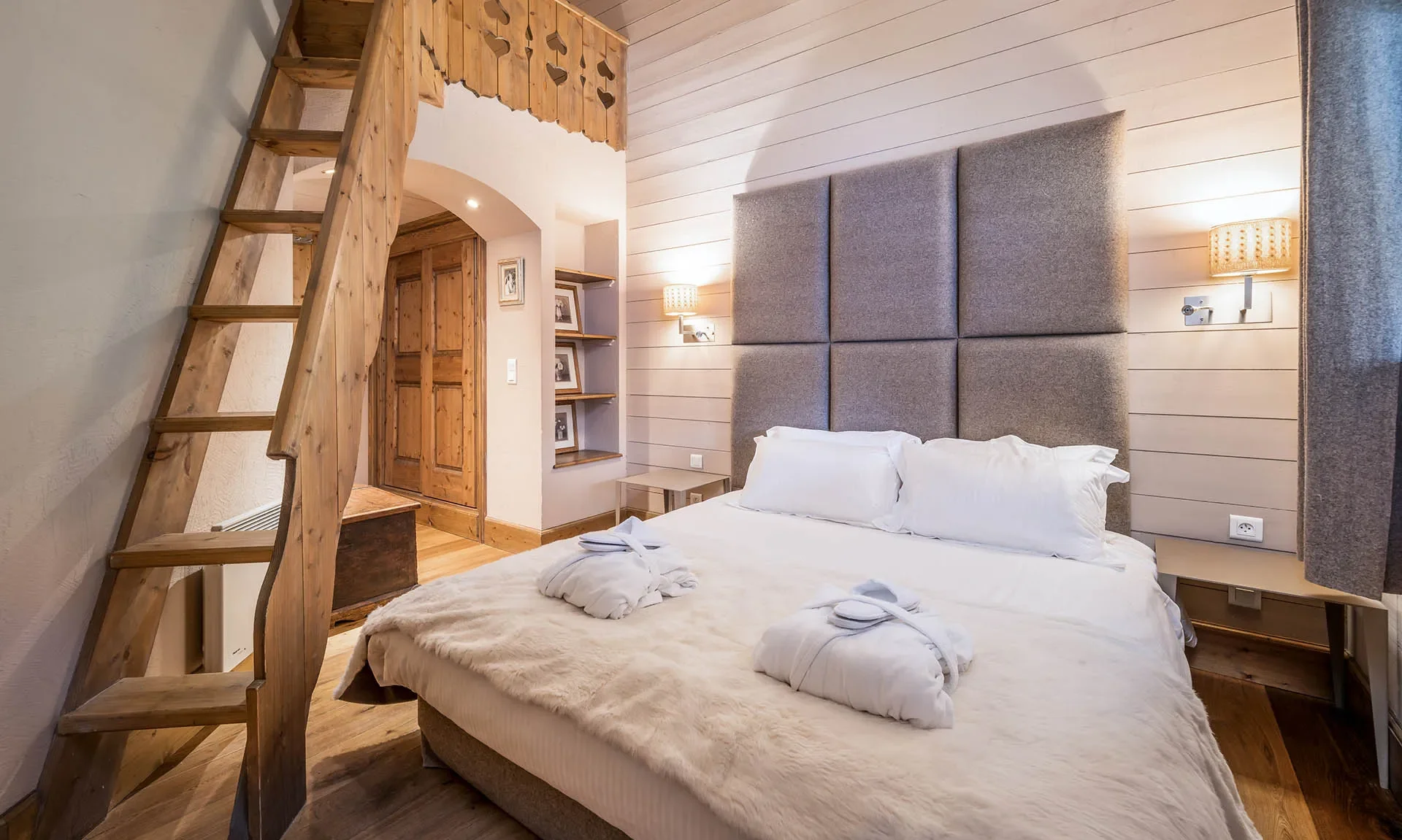 The Double Bedroom with mezzanine area in Chalet Brioche Meribel