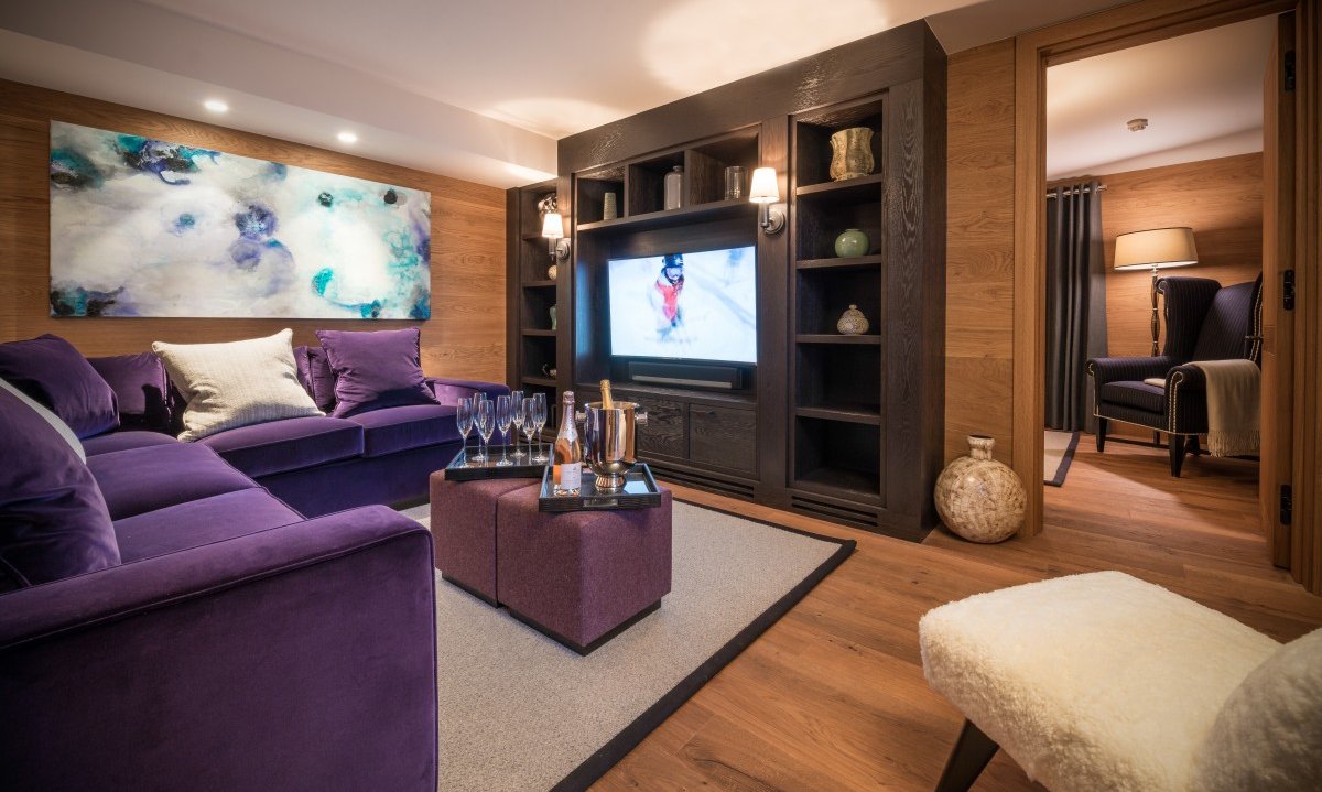 The TV and games room in Chalet Le Grenier Meribel Centre The TV and games room in Chalet Le Grenier Meribel Centre