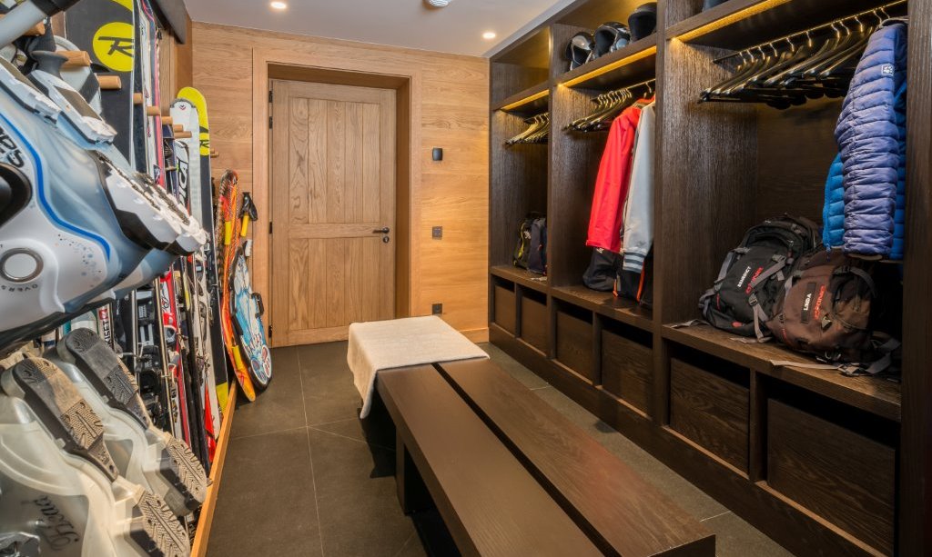 The Ski room in Chalet Le Grenier Meribel Centre The Ski room in Chalet Le Grenier Meribel Centre