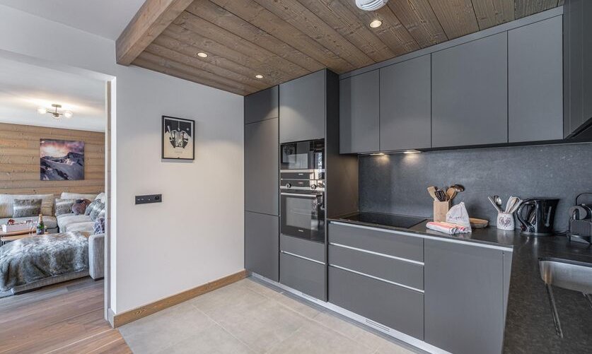 The Kitchen area in Apartment Parc Alpin 302 Meribel