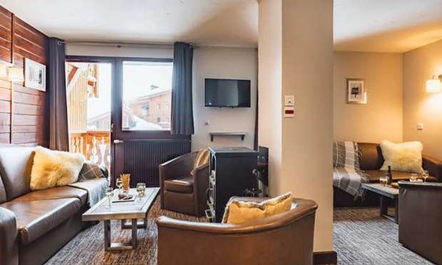 The Living area in Catered Chalet Capricorne in Val Thorens The Living area in Catered Chalet Capricorne in Val Thorens