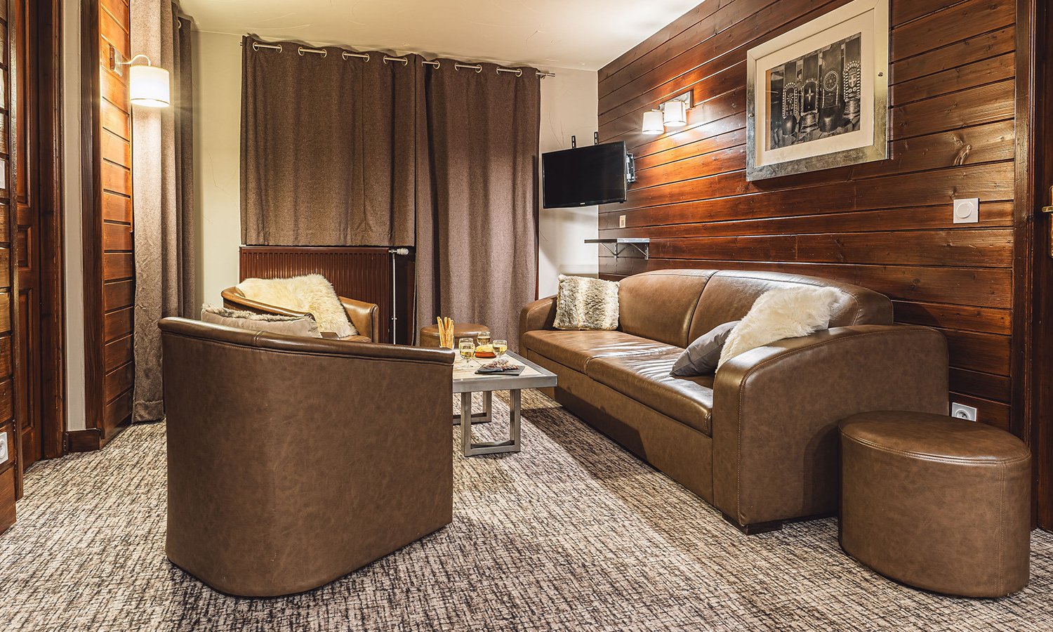 The Living area in Chalet Libra in Val Thorens The Living area in Chalet Libra in Val Thorens