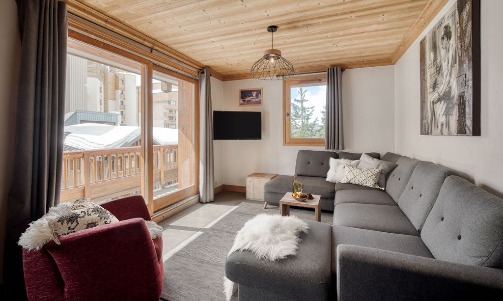 The Living area in Catered Chalet Sabot Val Thorens The Living area in Catered Chalet Sabot Val Thorens