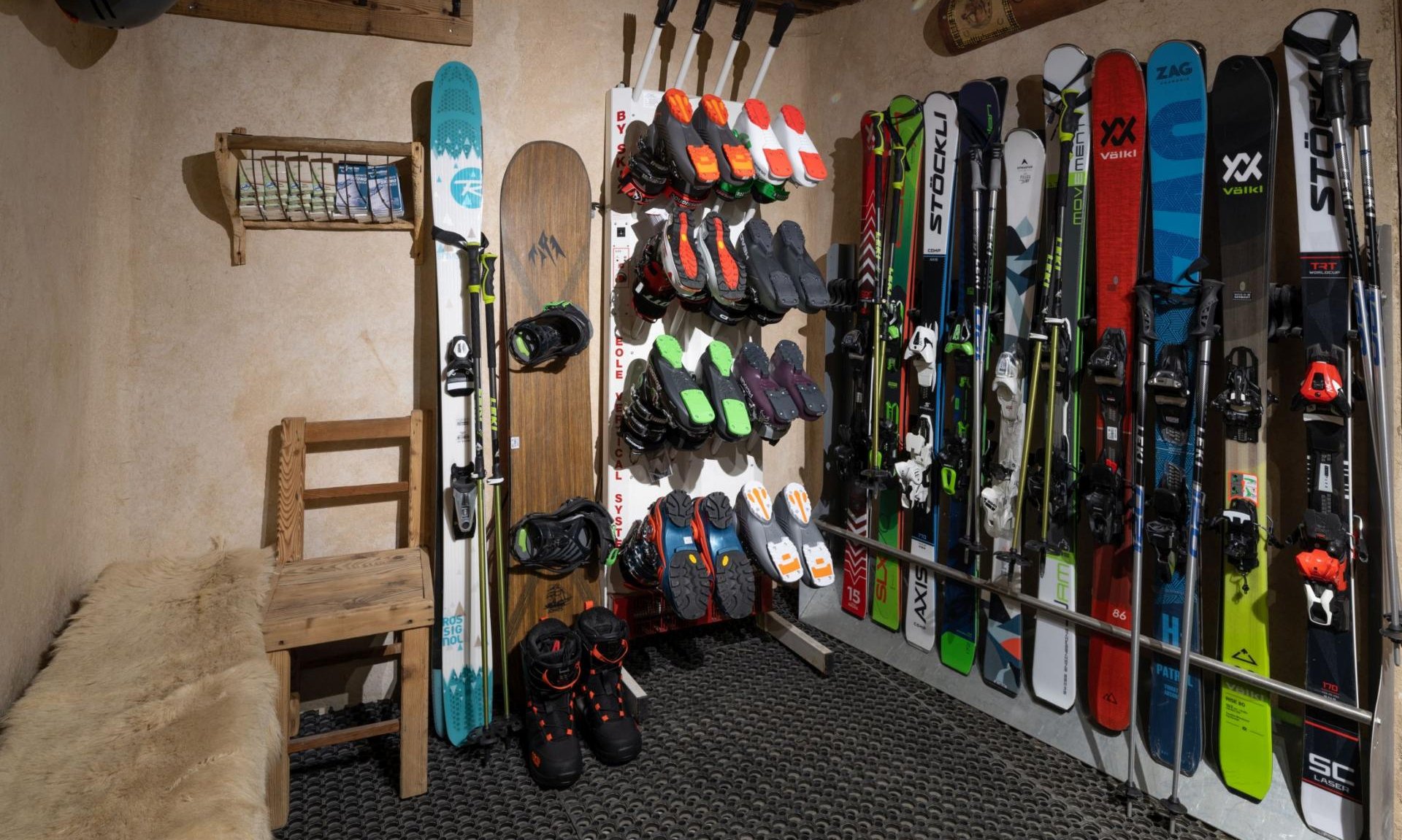 The Ski room in Chalet Cheval Blanc Meribel Le Raffort The Ski room in Chalet Cheval Blanc Meribel Le Raffort