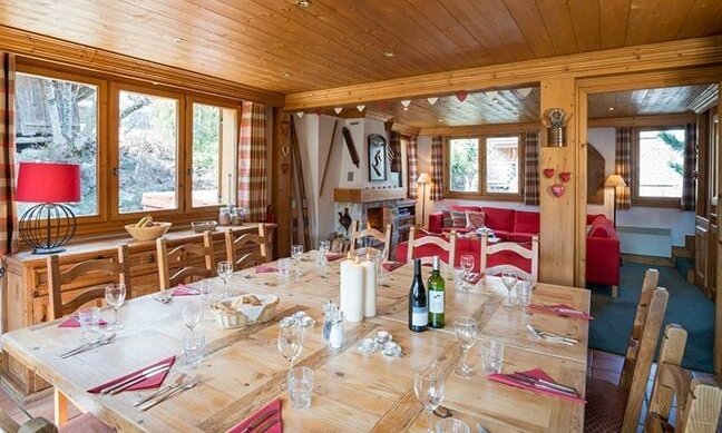 The Dining area in Chalet Bruyere Meribel Le Raffort