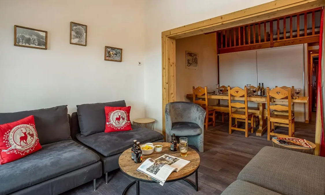 The Living area in Catered Chalet Pierre Meribel Mottaret The Living area in Catered Chalet Pierre Meribel Mottaret