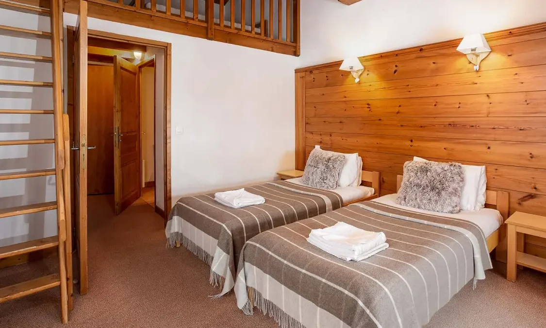 One of the bedrooms in Catered Chalet Pierre Meribel Mottaret One of the bedrooms in Catered Chalet Pierre Meribel Mottaret