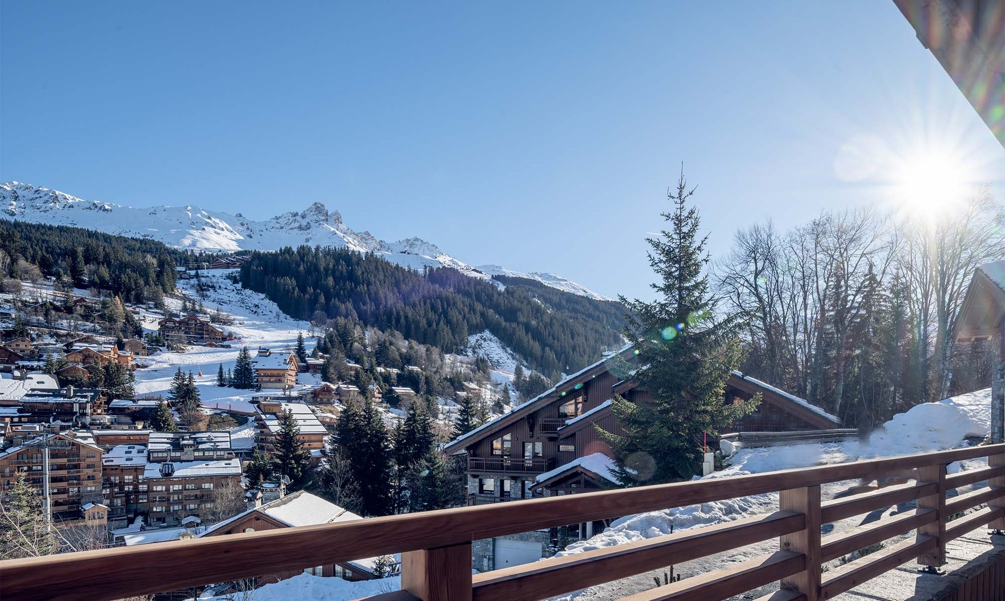 The View from the balcony at Chalet Harmony in Meribel