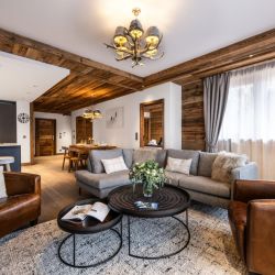 A beautiful Living and dining area in one of the apartments in Residence Falcon Lodge Meribel