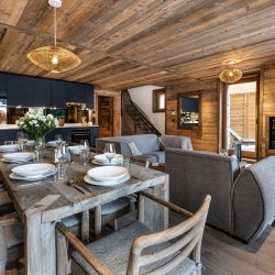 The Dining and Living area in one of the apartments in Residence Falcon Lodge Meribel