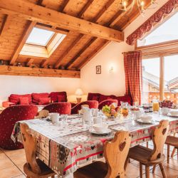 The Dining and Living area in Chalet Azalee Meribel