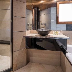 One of the luxury bathrooms in Chalet Mariefleur in Meribel
