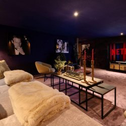 The spacious Cinema room in Catered Chalet Cheval Blanc Meribel Le Raffort