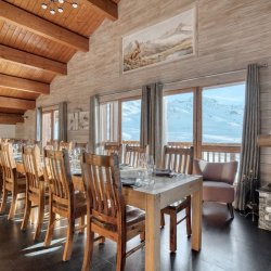 The Dining area in Catered Chalet Bonhomme Val Thorens