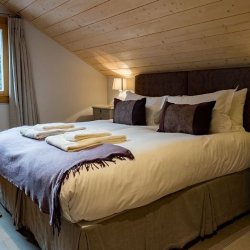 One of the bedrooms in Chalet Montana in Meribel Centre