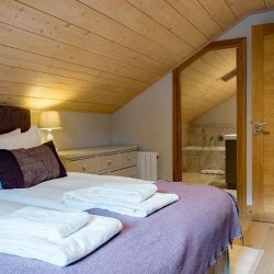 One of the bedrooms in Chalet Montana in Meribel Centre