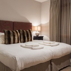 One of the bedrooms in Chalet Montana in Meribel Centre