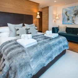 One of the beautiful bedrooms in Chalet Le Grenier Meribel Centre