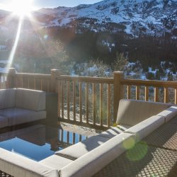 The Terrace with magnificent views Chalet Le Grenier Meribel Centre