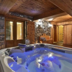 The outdoor Hot Tub at ChaletTrois Ours Meribel Centre