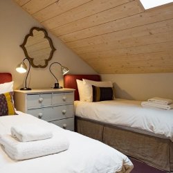 A Twin bedroom in Chalet Montana in Meribel Centre