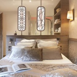 One of the beautiful Double bedrooms in Residence L'Hevana Meribel