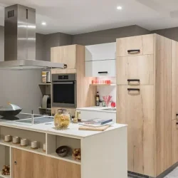 The Kitchen area in a 3 bedroom aparment in Residence L'Hevana Meribel