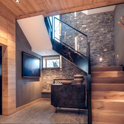 The lift and stairs in Chalet Harmony Meribel