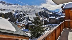 The view from the balcony at Chalet Natalette II in Mottaret