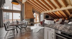 The spacious Dining and Living area in Chalet Sabot Penthouse in Val Thorens The spacious Dining and Living area in Chalet Sabot Penthouse in Val Thorens